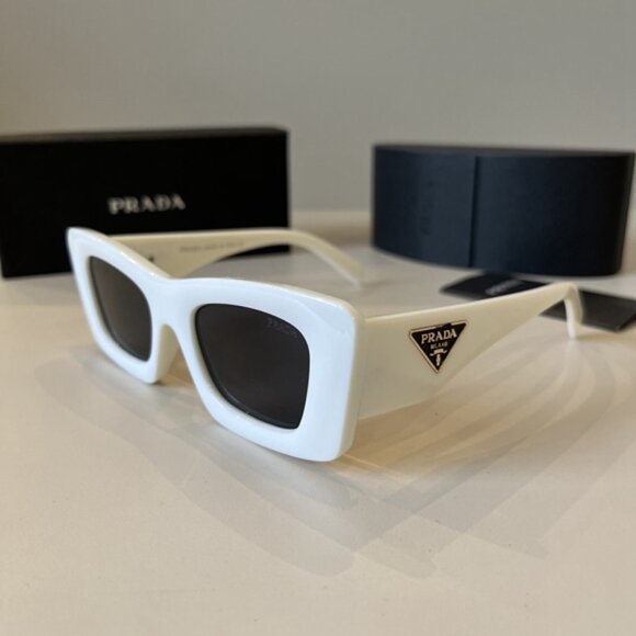 Prada White Square Sunglasses - Picture 1 of 7